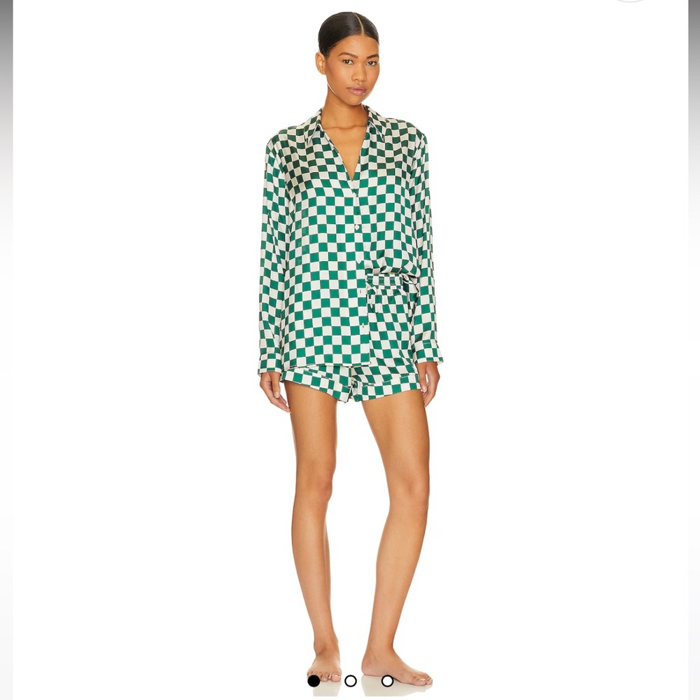 Green Checkered Pajama Set